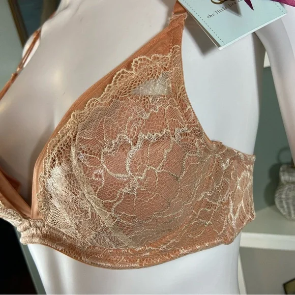 New NWT The Little Bra Company Bralette Ava Apricot Honey Lace 38A Petite - Picture 6 of 15